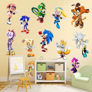 Sonic the Hedgehog Game Wall Sticker Drengeværelse PVC Graffiti dekoration tegneserie Anime selvklæbende papir