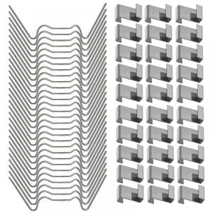 100 stk Drivhusclips kompatibelt glas, rustfrit stål drivhusvinduesklips Glasrudebefæstelsesclips Newway