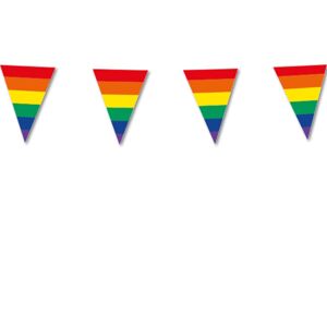 Sassier Rainbow Pride Flag Garland 10m - LGBTQ+ farverige vimpler til udendørs eller indendørs dekoration Multicolor