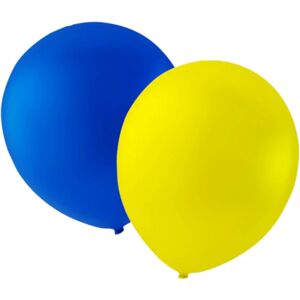 Sassier Balloner 24-pak gul og blå - Studenterfestens dekoration Studentereksamensdekoration Tilbehør til forårsreception Midsommer nationaldag Multicolor