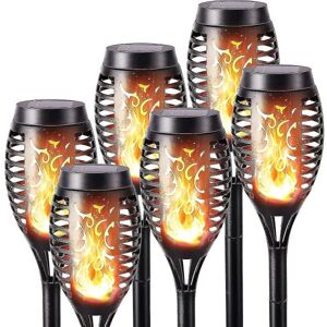 Udendørs Solar Lights - 6 Pack Vandtæt Solar Torch Light Solar flimrende flamme til indretning, have, gårdhave, stier null Seneste produkter null ingen