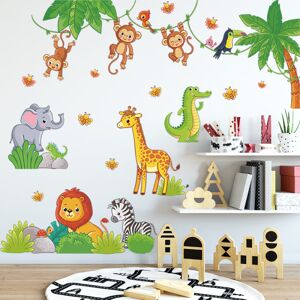 Wall Stickers Jungle Animals Vine Wall Sticker Koala Lion Monkey