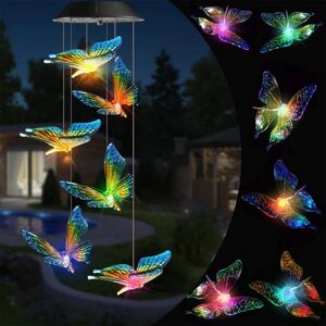 Farveskiftende vindklokke sommerfugl, LED dekorativ mobil,