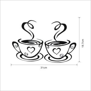 Cafe Tea Wall Stickers Kaffekopper Kunst Vinyl Decal Køkken Resta