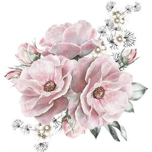 OCEAN （30*60 cm）Peony Flower Wall Stickers, Vintage Flower Wall Stickers