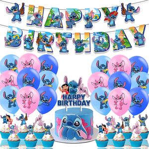 Stitch & Lilo Festartikler Dekorationer Balloner Kage Topper Bannere Sæt