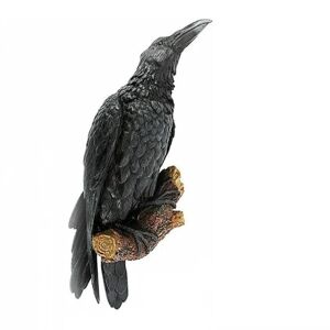 Falsk korp harts staty fågel kråka skulptur udendørs kråkor halloween dekoration kreativt for have
