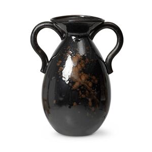 Ferm Living Verso Floor Vase H:49,4 cm - Black with Brown Splash