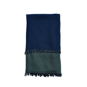 Woud Double Throw 130x180 cm - Navy Blue/Forest Green OUTLET