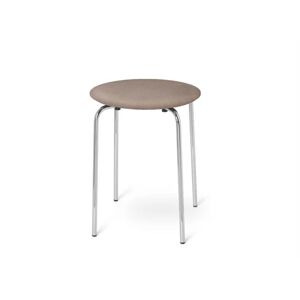 Ferm Living Herman Stool Taburet SH: 45 cm - Chrome / Boucle 64 Sand UDSTILLINGSMODEL OUTLET