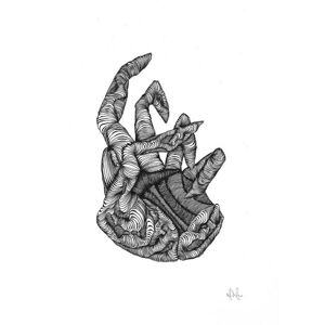 Nordal Hand Illustration 40x30 cm - Black Frame OUTLET