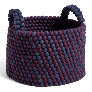 HAY Bead Basket With Handle Ø: 40 cm - Burgundy Chevron