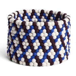 Hay Bead Basket Ø: 40 cm - Burgundy Basket Weave