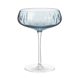 Louise Roe Crystal Champagne Coupe H: 15,5 cm - Blue OUTLET