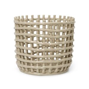 Ferm Living Ceramic Basket Large Ø: 23,5 cm - Cashmere