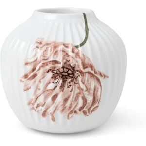 Kähler Hammershøi Poppy Vase H: 13 cm - Hvid m. Deko