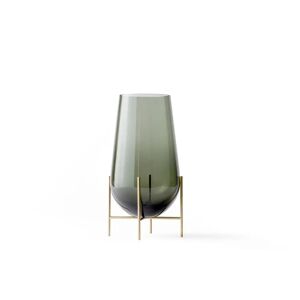 Audo Copenhagen Échasse Vase M H: 45 cm - Brass / Green Smoked Glass