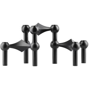 STOFF Nagel Candle Holder Set of 3 H: 6,5 cm - Black