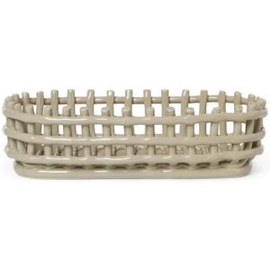 Ferm Living Ceramic Basket Oval 30x15 cm - Cashmere