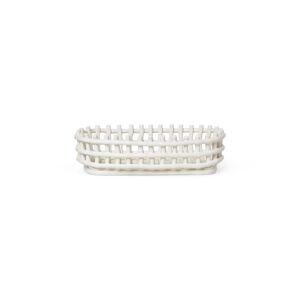 Ferm Living Ceramic Basket Oval 30x15 cm - Off-White