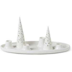 Kähler Nobili Oval Adventsstage 33x13 cm - Hvid