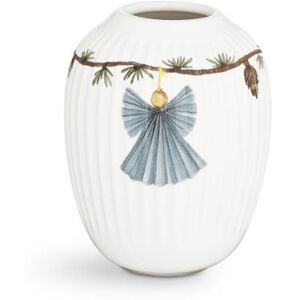 Kähler Hammershøi Jul Vase H: 10,5 cm - Hvid m. Deko