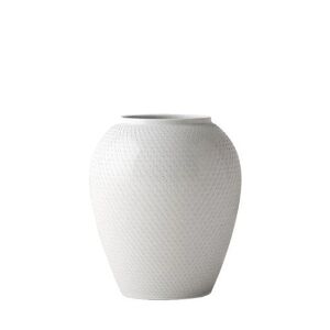 Lyngby  Porcelæn Lyngby Rhombe Vase H: 25 cm - Hvid