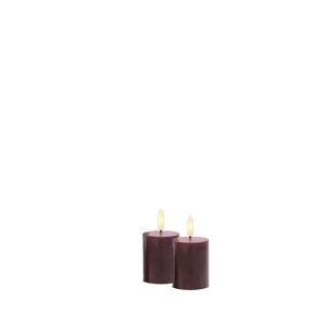 Sirius Sille Genopladelige LED Stearinlys Sæt 2 stk. 5x6,5 cm - Bordeaux