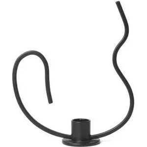 Ferm Living Valse Candle Holder Low H: 18,4 cm - Black