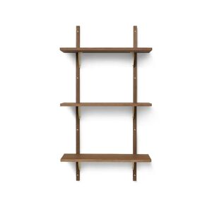 Ferm Living Sector Shelf Triple Narrow 54x102 cm - Smoked Oak/Brass