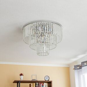 Euluna Cristal loftslampe, transparent/sølv, Ø 56cm