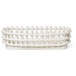 ferm LIVING - Ceramic Basket Oval Off-White