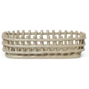 ferm LIVING - Ceramic Basket Oval Cashmere