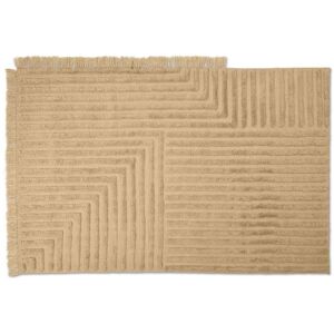 ferm LIVING - Crease Wool Rug Small Light Sand