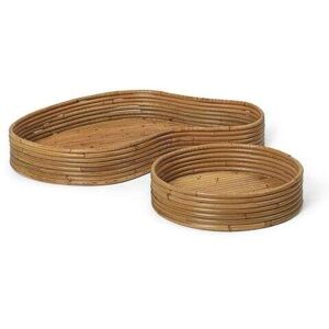 ferm LIVING - Isola Trays Set of 2 Natural Stained