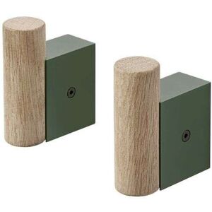 Muuto - Attach Coat Hook Set of 2 Oak/Dark Green