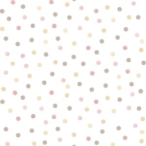 Noordwand tapet Mondo Baby Confetti Dots lyserød hvid og brun