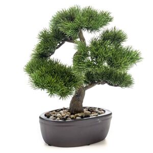 Emerald kunstigt pinus bonsaitræ i brun potte 32 cm