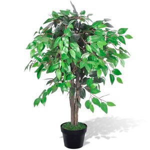 vidaXL Kunstig Plante Ficus Træ med Potte 90 cm