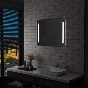 vidaXL badeværelsesspejl med LED 80 x 60 cm