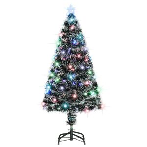 vidaXL kunstigt juletræ med fod og LED-lys 120 cm fiberoptisk