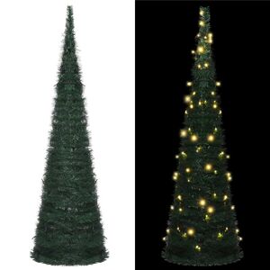 vidaXL kunstigt juletræ med LED-lys pop up-funktion 150 cm grøn