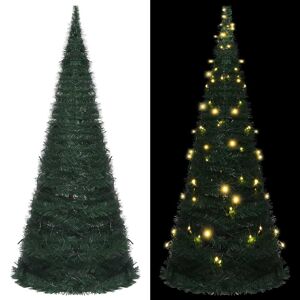 vidaXL kunstigt juletræ med LED-lys pop up-funktion 210 cm grøn
