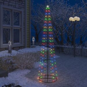 vidaXL kegleformet juletræ 136 LED'er 70x240 cm flerfarvet
