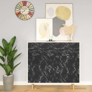vidaXL selvklæbende folie til møbler 500x90 cm PVC sort sten
