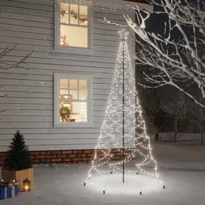 vidaXL juletræ med metalstolpe 500 lysdioder LED 3 m kold hvid