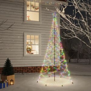 vidaXL juletræ med metalstolpe 500 lysdioder LED 3 m flerfarvet