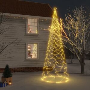 vidaXL juletræ med metalstolpe 1400 lysdioder LED 5 m varm hvid