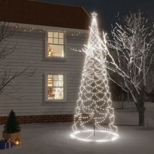 vidaXL juletræ med metalstolpe 1400 lysdioder LED 5 m kold hvid