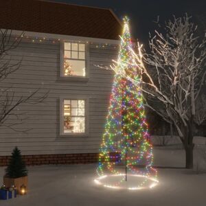 vidaXL juletræ med metalstolpe 1400 lysdioder LED 5 m flerfarvet